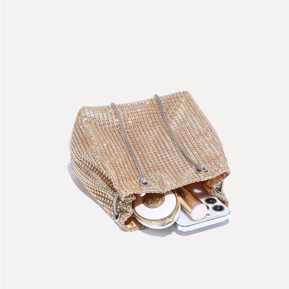 Mini Rhinestone Decor Chain Bucket Bag - Picture 5 of 6